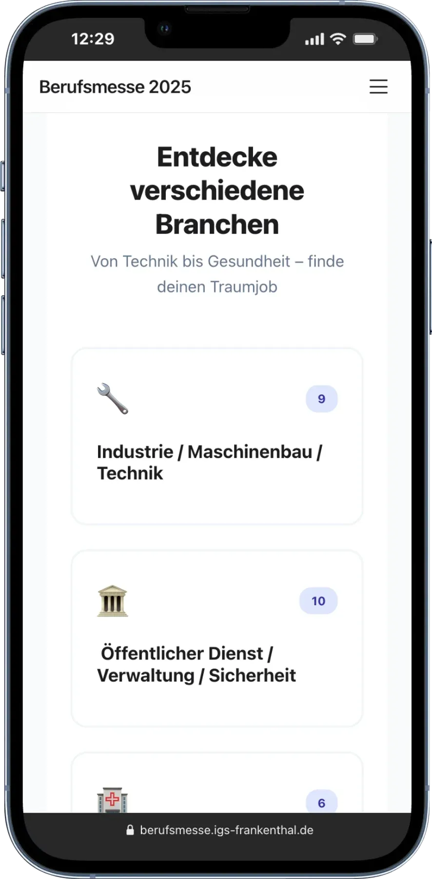 Berufsmesse Frankenthal App-Ansicht 2