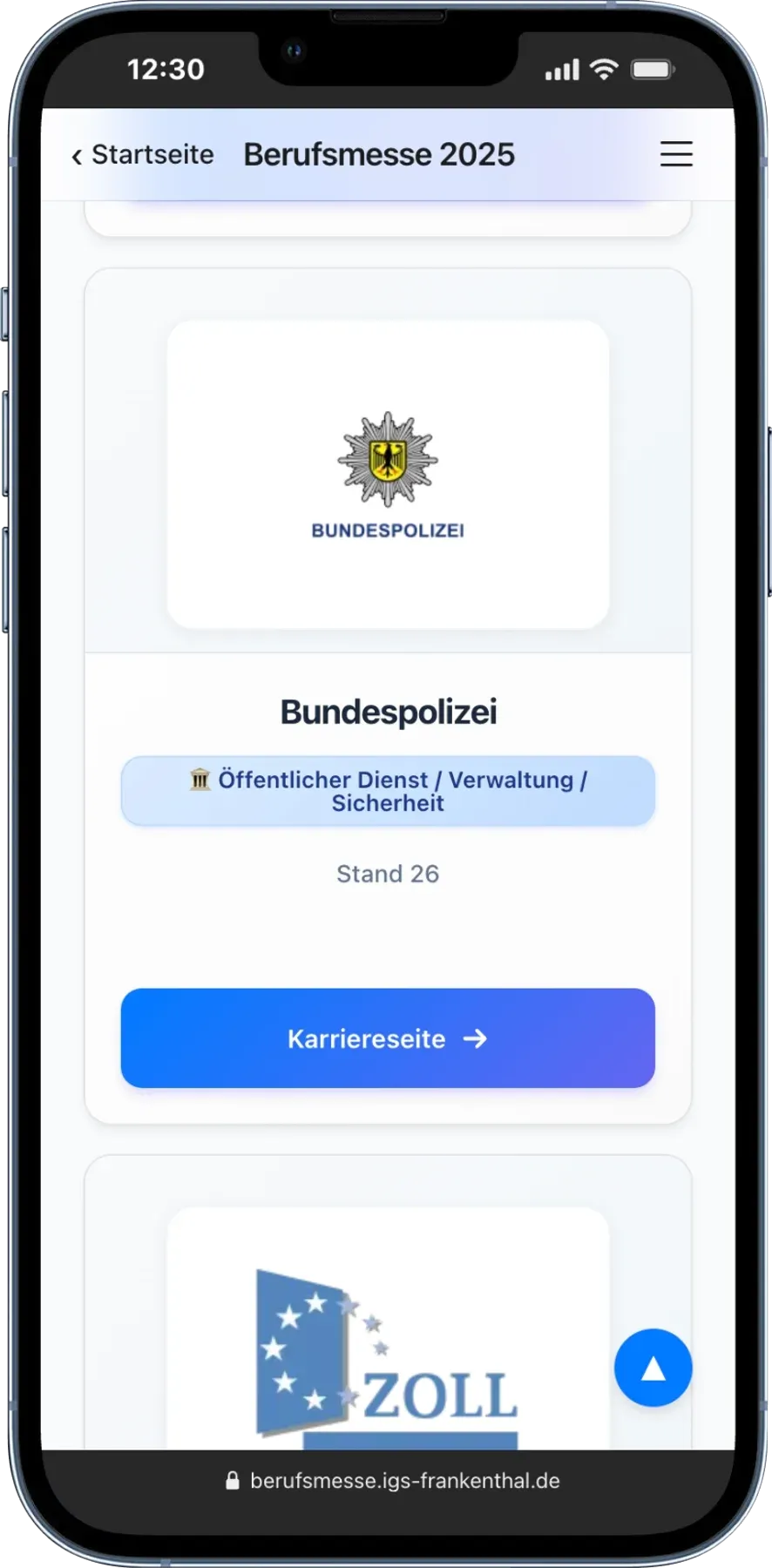 Berufsmesse Frankenthal App-Ansicht 4